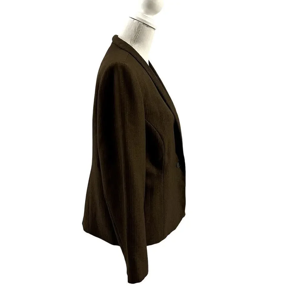 Alfred Dunner Brown Oversized Blazer Size 12 - Picture 5 of 6